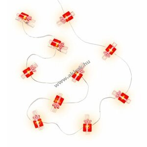 10 LED-es fotó klipsz tündérfények, ajándék formájú