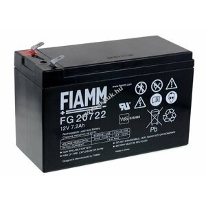 Ólom akku 12V 7,2Ah (FIAMM) típus FG20722 VDS-minősítéssel (csatlakozó: F2)