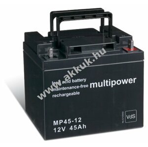 Ólom akku 12V 45Ah (Multipower) típus MP45-12 - VDS-minősítéssel
