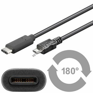 Goobay csatlakozó kábel USB-C -> micro USB 1m