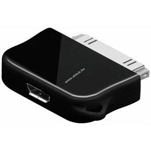 USB-adapter Micro-USB -> iPhone iPod, iPhone, vagy iPad fekete (nem Apple Lightning csatlakozó)