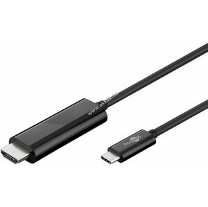 USB-C - HDMI adapterkábel, fekete, 1.8m - Kiárusítás! - A készlet erejéig!