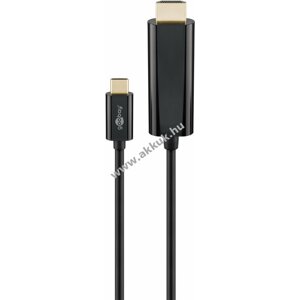 USB-CT- HDMI adapter kábel 4k 60Hz, 1.80m, fekete