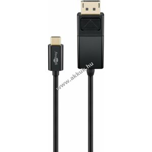 USB-C - DisplayPort adapterkábel (4k 60 Hz), 1,20 m, Fekete