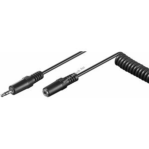 Fejhallgató-hosszabbító kábel 3,5 mm, tekercselt kábel