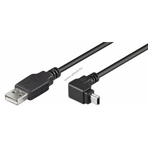 Goobay USB kábel 2.0 mini USB 5pin - 90 fok - csatlakozóval 1,8m fekete