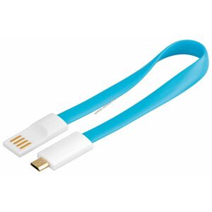 Goobay Magnet USB kábel 2.0 - micro USB csatlakozóval - 20cm - kék - Kiárusítás!