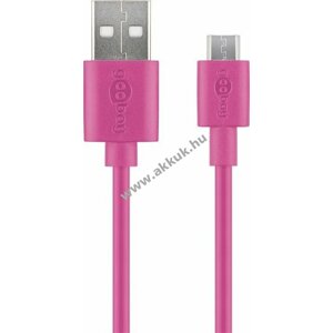Goobay USB A 2.0 és micro USB B 2.0 adat- és töltőkábel rózsaszín - Kiárusítás! - A készlet erejéig!