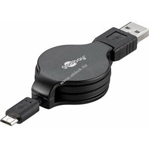 Goobay micro USB B 2.0 és USB A 2.0 feltekerhető kábel - Kiárusítás! - A készlet erejéig!