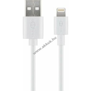Goobay adat- és töltőkábel Apple Lightning / USB A 2.0 fehér 50cm