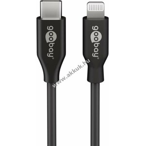 Goobay USB C 2.0 és Apple Lightning töltő- és adatkábel 2m fekete