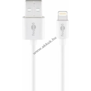 Goobay USB és Apple Lightning (MFI tanusítvánnyal ellátott) töltő- és adakábel fehér 1m