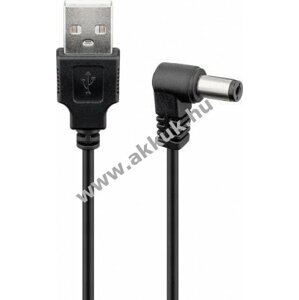 Goobay USB-A és DC (5,5 x 2,5mm) töltőkábel fekete 1m