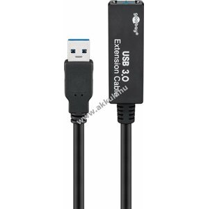 Aktív USB 3.0 hosszabbító kábel, fekete