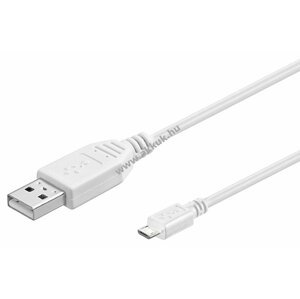 Goobay USB HIGH-Speed töltő és szinkronizáló kábel 2.0 micro USB csatlakozóval 1,8m fehér 480Mbit/