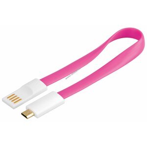 Goobay Magnet USB kábel 2.0 - micro USB csatlakozóval - 20cm - rózsaszín - A készlet erejéig!