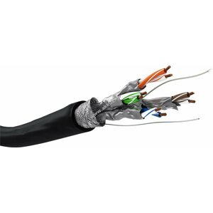 CAT 6A kültéri hálózati kábel S/FTP, fekete, 100m