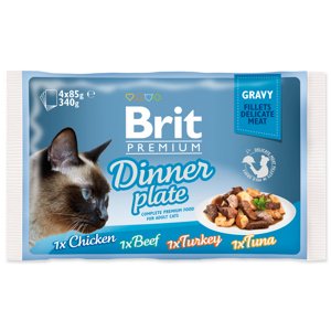 BRIT PREMIUM CAT TASAK DELICATE FILLETS IN GRAVY DINNER PLATE 340G (293-111256)