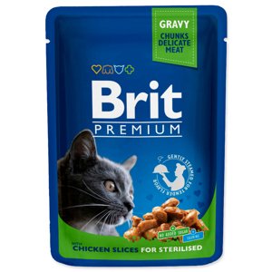BRIT PREMIUM CAT TASAK CHICKEN SLICES FOR STERILISED 100G (293-100275)