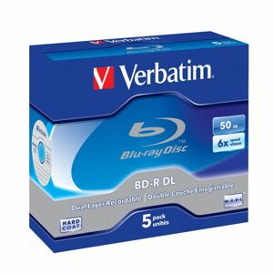 VERBATIM BLU-RAY BD-R DL 50GB 6X JEWEL BOX, 5DB/PACK