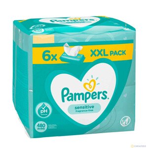 PAMPERS WIPES 480DB (6X80) SENSITIVE